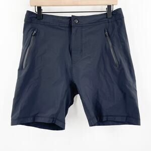 MACK WELDON Shorts Size Small Zipper Drawstring Black Stretch Athleisure Hybrid